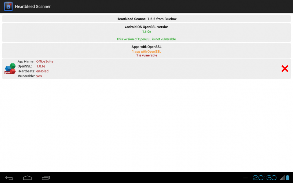  Heartbleed Scanner покажет список уязвимых приложений 